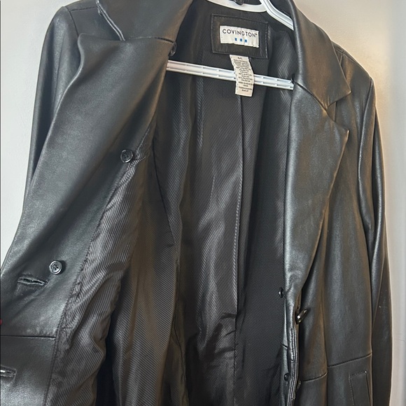 Covington Genuine Leather Black Long Blazer Coat – Size S - Picture 8 of 12